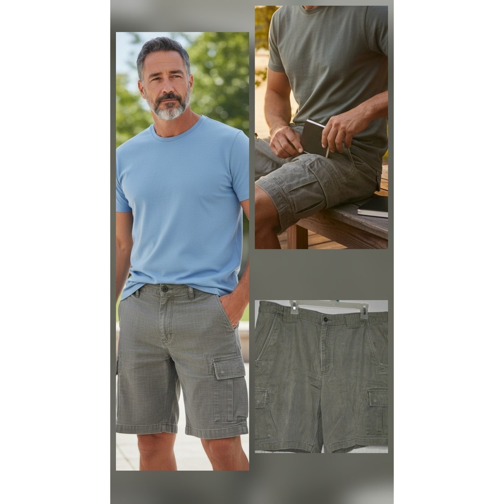 DULUTH TRADING Cargo Shorts Mens 40 Green Outdoor Hike Casual Vacation 40x9